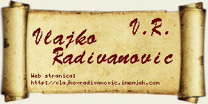 Vlajko Radivanović vizit kartica